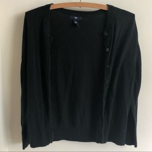 Black 3/4 Sleeve Gap Cardigan